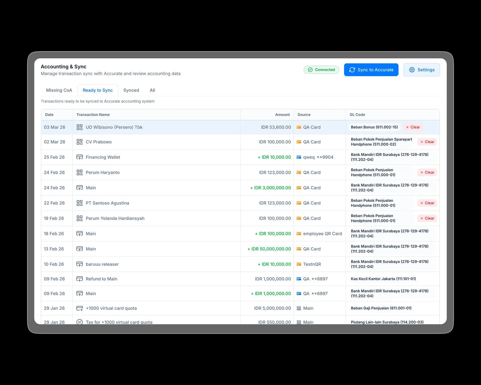 Automated categorization, receipt matching, and accounting integration