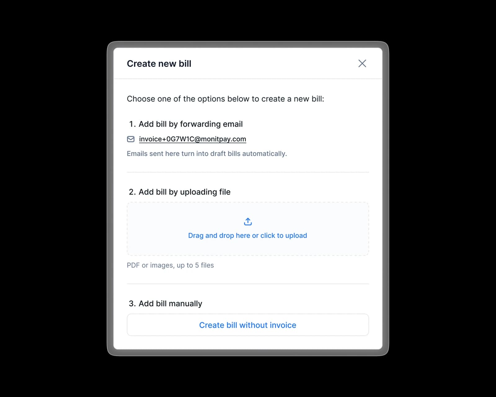 Incoming invoices with OCR technology